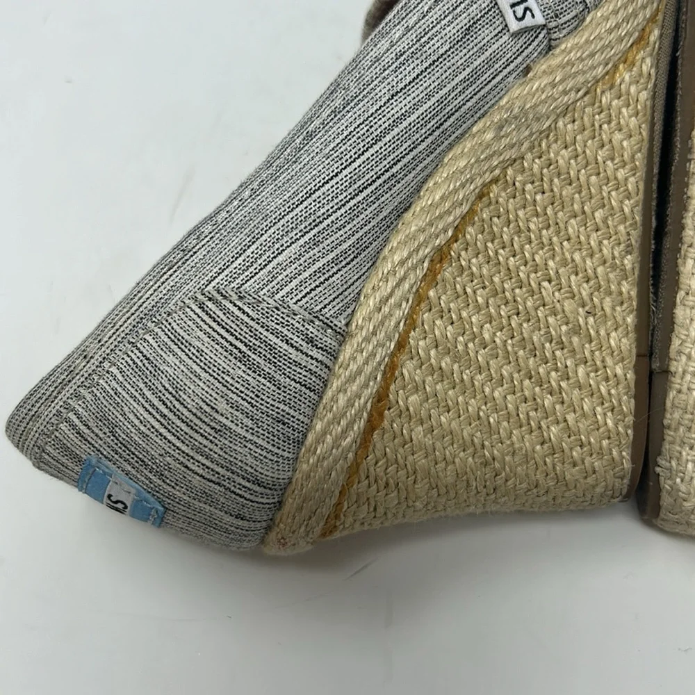 Toms Espadrille Wedged Heel Open Toe Shoes Size 7